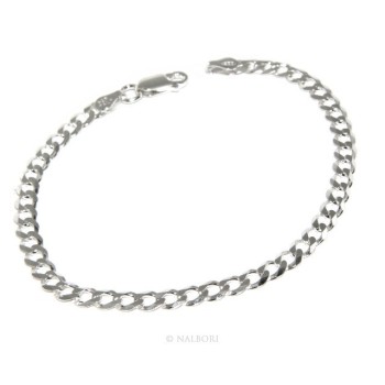 NSA|ARGENTO 925 : Girocollo collana o bracciale uomo donna grumetta diamantata 4mm chiara sbiancata