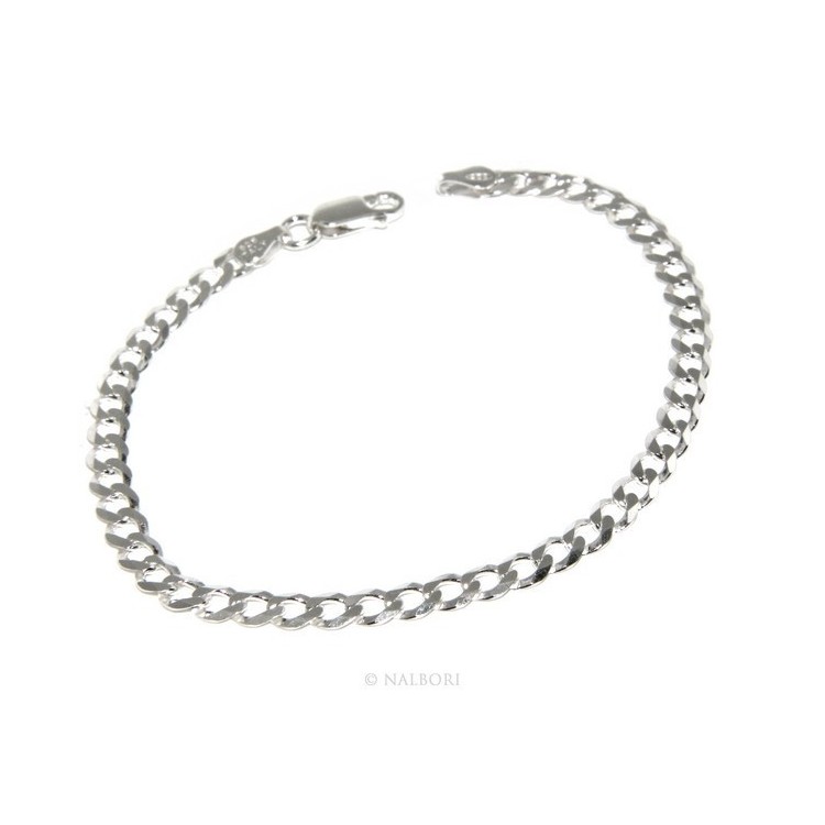 NSA|ARGENTO 925 : Girocollo collana o bracciale uomo donna grumetta diamantata 4mm chiara sbiancata