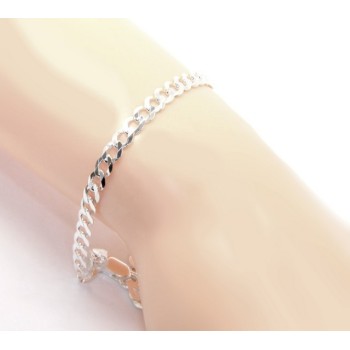 NSA|SILVER 925: Necklace or Man's Bracelet Women's Bracelet Diameter 4 mm Light Bleached