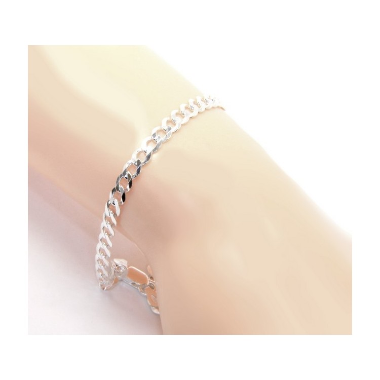 NSA|SILVER 925: Necklace or Man's Bracelet Women's Bracelet Diameter 4 mm Light Bleached