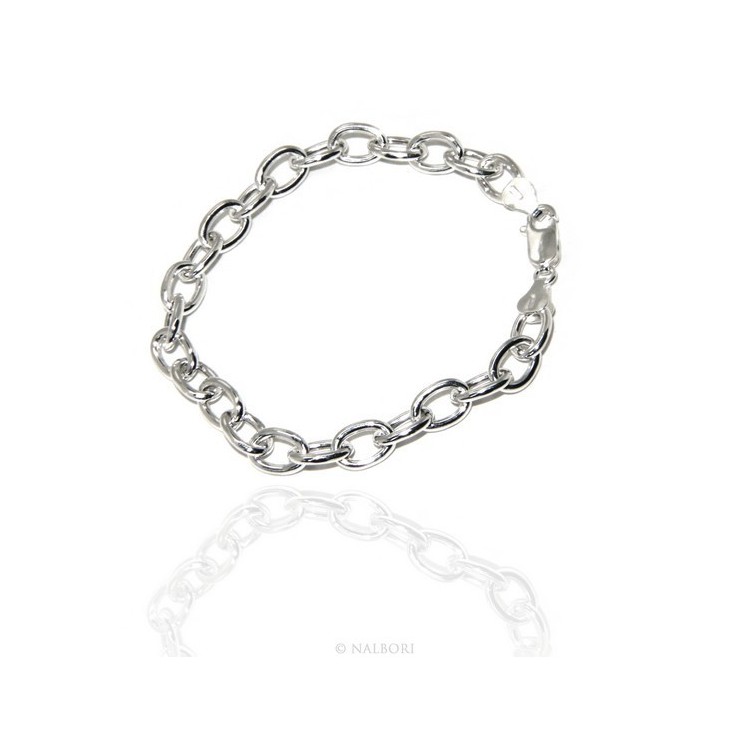NSA|SILVER 925: Choker necklace or bracelet clear oval rings women bleached