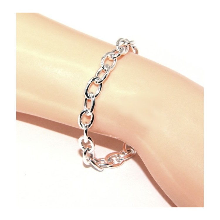 NSA|SILVER 925: Choker necklace or bracelet clear oval rings women bleached