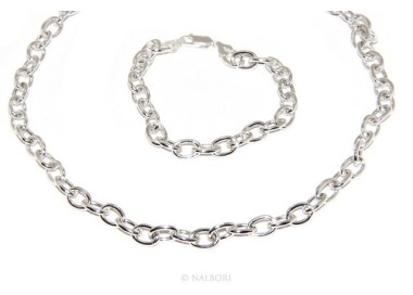 NSA|SILVER 925: Choker necklace or bracelet clear oval rings women bleached