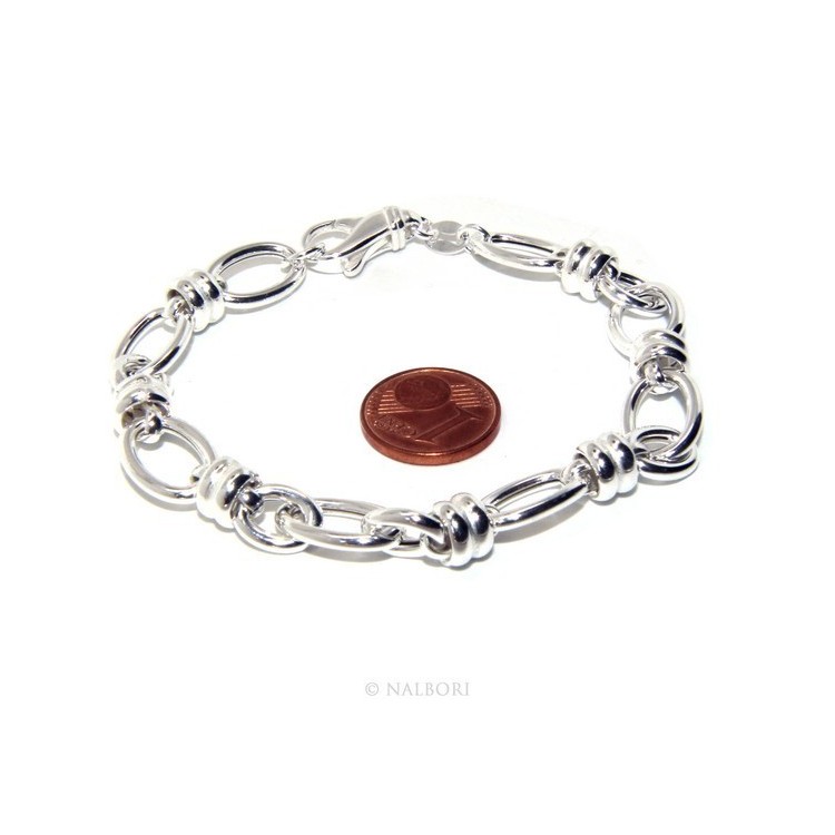NSA|SILVER 925 Clear Oval Knit Woman Bracelet and Washers 17.50 cm