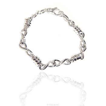 NSA|ARGENTO 925 chiaro bracciale donna infinito e rondelle 17,50 cm