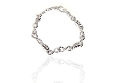 NSA|SILVER 925 clear bracelet woman infinite infinity and washers 17,50 cm