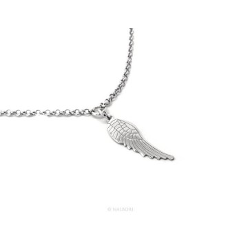 NSA|Silver 925: Necklace man or woman necklace with angel wing pendant laser cut