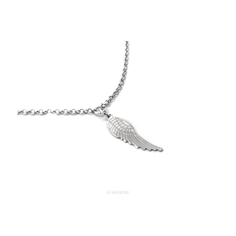 NSA|Silver 925: Necklace man or woman necklace with angel wing pendant laser cut