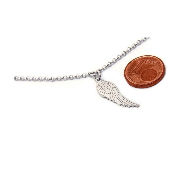 NSA|Silver 925: Necklace man or woman necklace with angel wing pendant laser cut