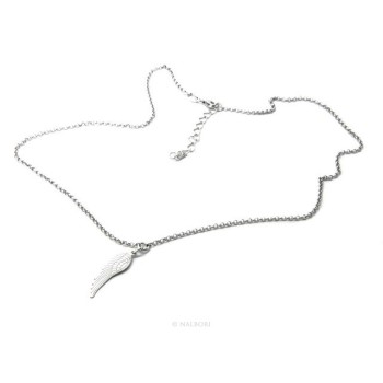 NSA|Argento 925 : Collana girocollo uomo o donna con pendente ala di angelo tagliata al laser