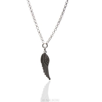 NSA|Silver 925: Necklace man or woman necklace with angel wing pendant laser cut