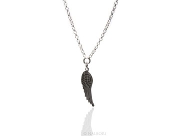 NSA|Silver 925: Necklace man or woman necklace with angel wing pendant laser cut