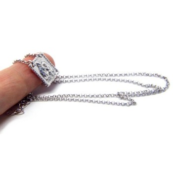 NSA|Argento 925 : Collana girocollo uomo o donna con pendente madonna con bambino