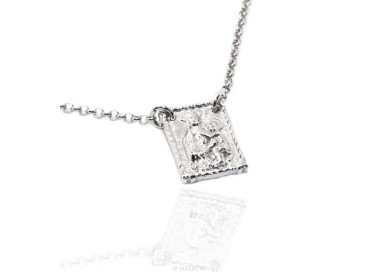 NSA|Argento 925 : Collana girocollo uomo o donna con pendente madonna con bambino