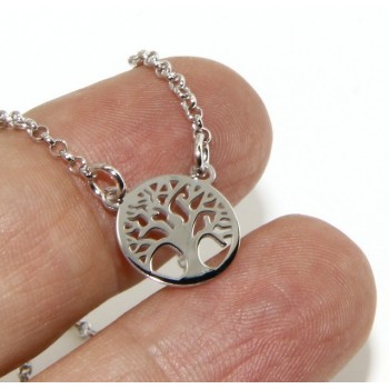 NSA|Argento 925 : Collana girocollo uomo o donna con pendente albero della vita