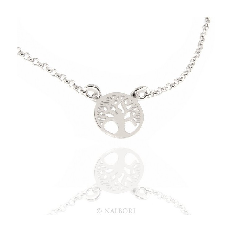 NSA|Argento 925 : Collana girocollo uomo o donna con pendente albero della vita