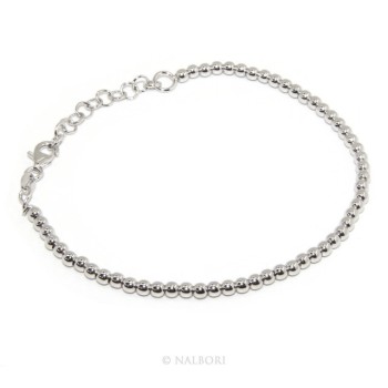 NSA|SILVER 925: Man's bracelet women balls 3 mm long 15.50 19.50 cm