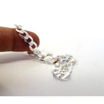 NSA|SILVER 925: Necklace or Bracelet Man 8mm Chain Jumper 8x10 Light Bulb