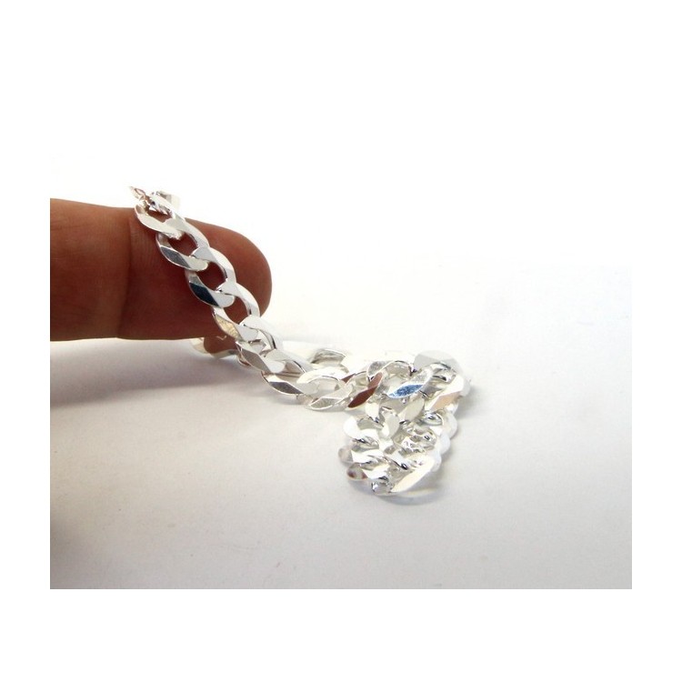 NSA|SILVER 925: Necklace or Bracelet Man 8mm Chain Jumper 8x10 Light Bulb