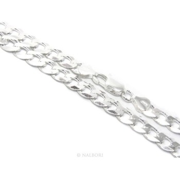 NSA|ARGENTO 925 : Collana o Bracciale uomo catena da 8 mm grumetta grumetta 8x10 chiara