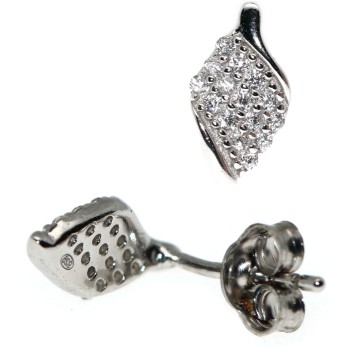 NSA|925 silver angel wings small white zircon light point earrings