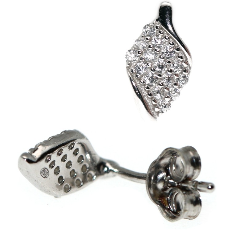 NSA|925 silver angel wings small white zircon light point earrings