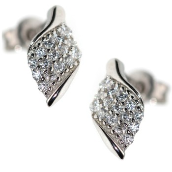 NSA|925 silver angel wings small white zircon light point earrings