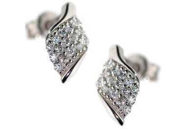 NSA|925 silver angel wings small white zircon light point earrings