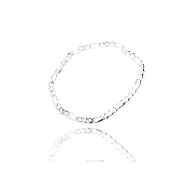 NSA|SILVER 925: Chain Necklace or Man's Bracelet with 4.5 mm thick ribbon, 4.5 cm clear