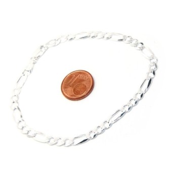 NSA|SILVER 925: Chain Necklace or Man's Bracelet with 4.5 mm thick ribbon, 4.5 cm clear