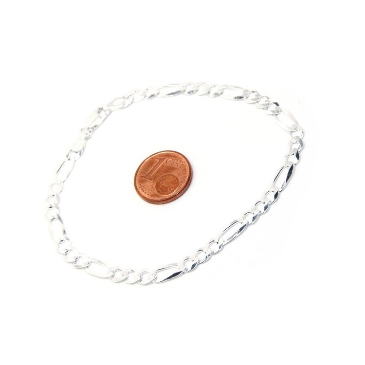 NSA|SILVER 925: Chain Necklace or Man's Bracelet with 4.5 mm thick ribbon, 4.5 cm clear