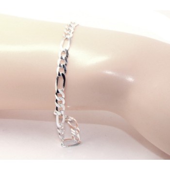 NSA|SILVER 925: Chain Necklace or Man's Bracelet with 4.5 mm thick ribbon, 4.5 cm clear
