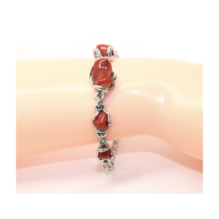 NSA|Women's 925 Silver Bracelet and Natural Flint Coral
