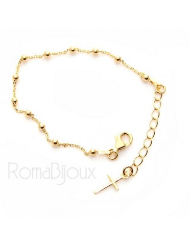 bracciale rosario oro giallo e onici 3mm