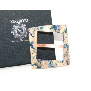 NSA|Ferma Pareo o Foulard donna Rame 999 NALBORI blu cobalto panna glitter