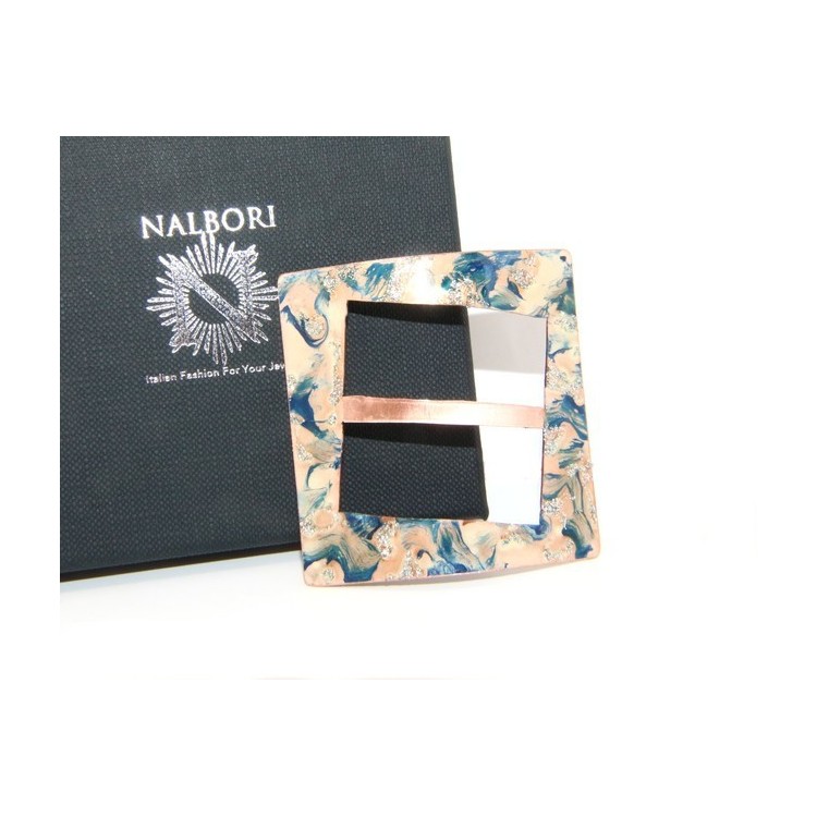 NSA|Ferma Pareo o Foulard donna Rame 999 NALBORI blu cobalto panna glitter