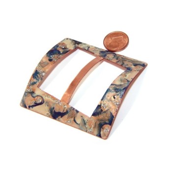 NSA|Ferma Pareo o Foulard donna Rame 999 NALBORI blu cobalto panna glitter