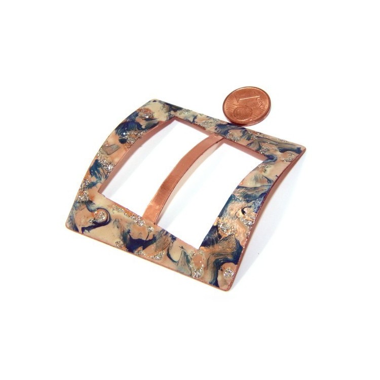 NSA|Stop or Sarong Scarf Women's 999 Copper NALBORI cobalt blue glitter cream