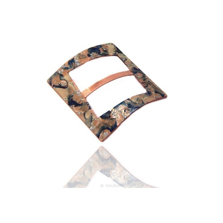 NSA|Ferma Pareo o Foulard donna Rame 999 NALBORI blu cobalto panna glitter