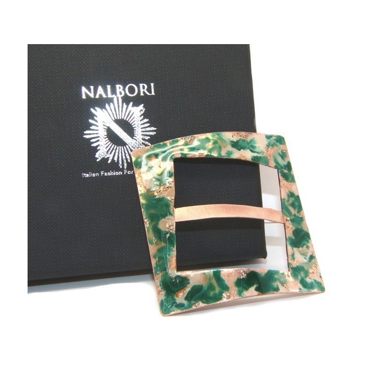 NSA|Ferma Pareo o Foulard donna Rame 999 NALBORI verde panna glitter