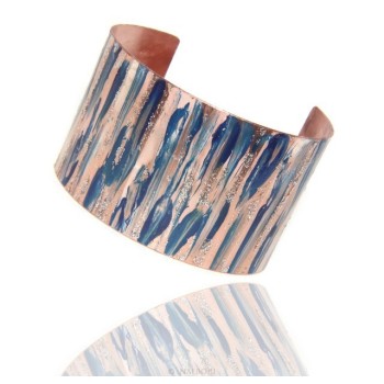 NSA|Bracelet slave woman opened adjustable NALBORI blue  glitter cream