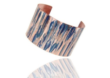 NSA|Bracciale donna schiava aperto regolabile blu panna glitter NALBORI®