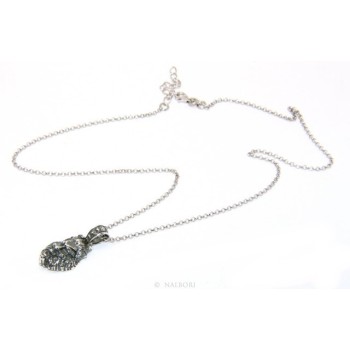 NSA|Necklace NALBORI Silver 925 hand made pendant with antique burnished lion head