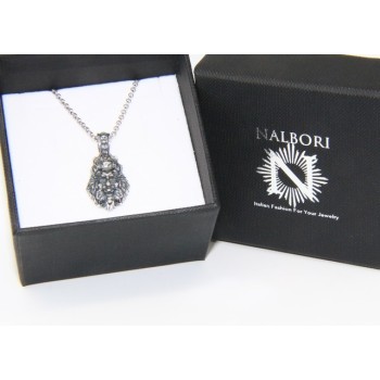 NSA|Necklace NALBORI Silver 925 hand made pendant with antique burnished lion head