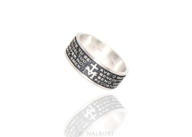 NSA|Anello Argento 925 da uomo donna fascia preghiera Ave Maria italiano