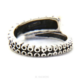 NSA|Argento 925 : Anello uomo donna tentacolo polipo aperto regolabile scuro