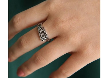 NSA|Argento 925 : Anello unisex tentacolo polipo aperto regolabile scuro