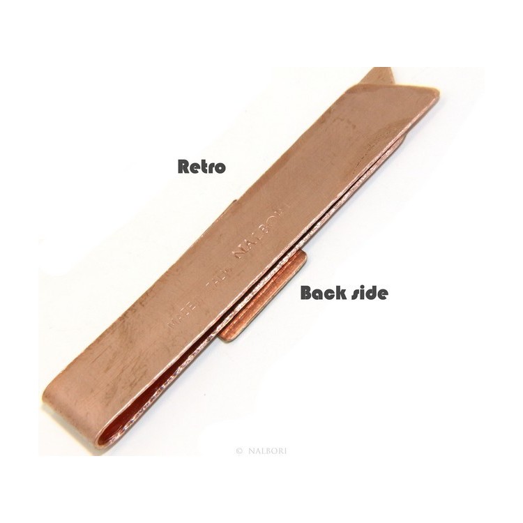 NSA|Money Clip stops NALBORI ® made of hypoallergenic copper for man with black & cream enamel