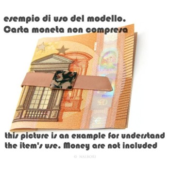 NSA|Money Clip stops NALBORI ® made of hypoallergenic copper for man with black & cream enamel