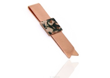 NSA|Money Clip stops NALBORI ® made of hypoallergenic copper for man with black & cream enamel